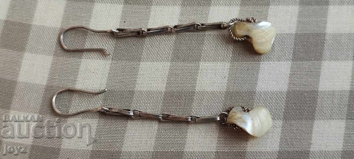 СРЕБЪРНИ ОБЕЦИ със СЕДЕФ 2 ГРАМА / ПРОБА 925 с цена 14.99 лв. | € 7.66