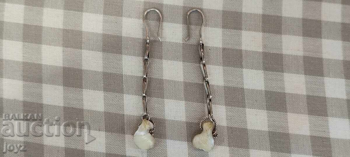 СРЕБЪРНИ ОБЕЦИ със СЕДЕФ 2 ГРАМА / ПРОБА 925