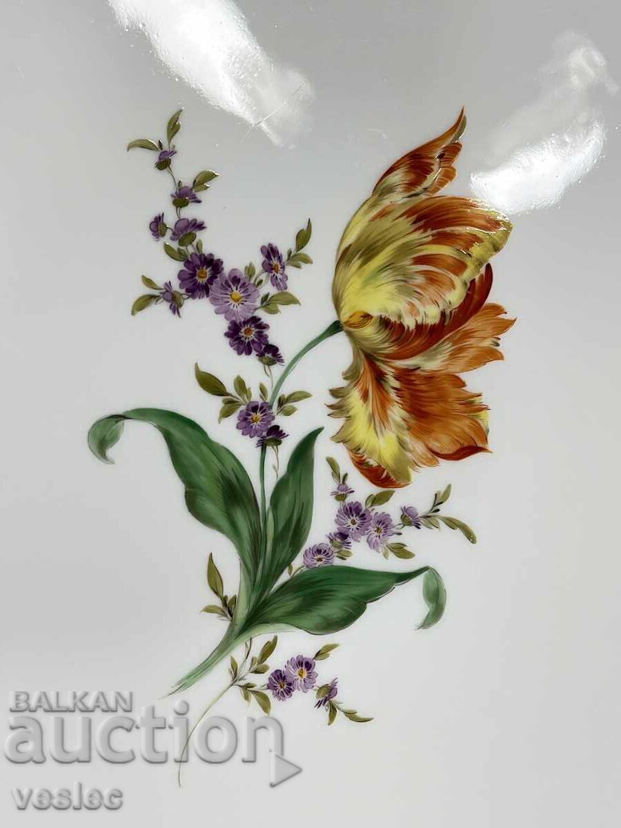 Meissen Порцеланов Поднос Майсен Дрезден Порцелан Плато 46см - 5