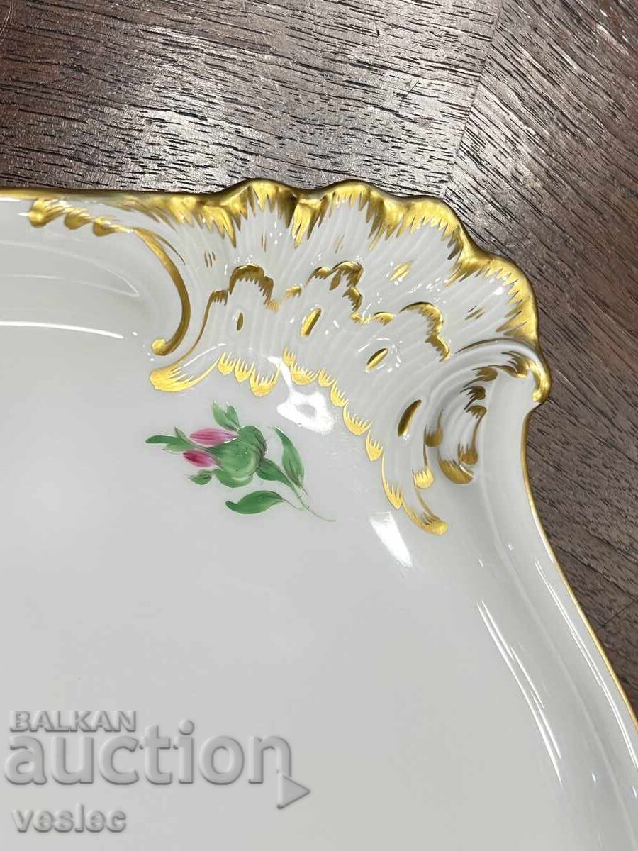 Meissen Порцеланов Поднос Майсен Дрезден Порцелан Плато 46см - 6