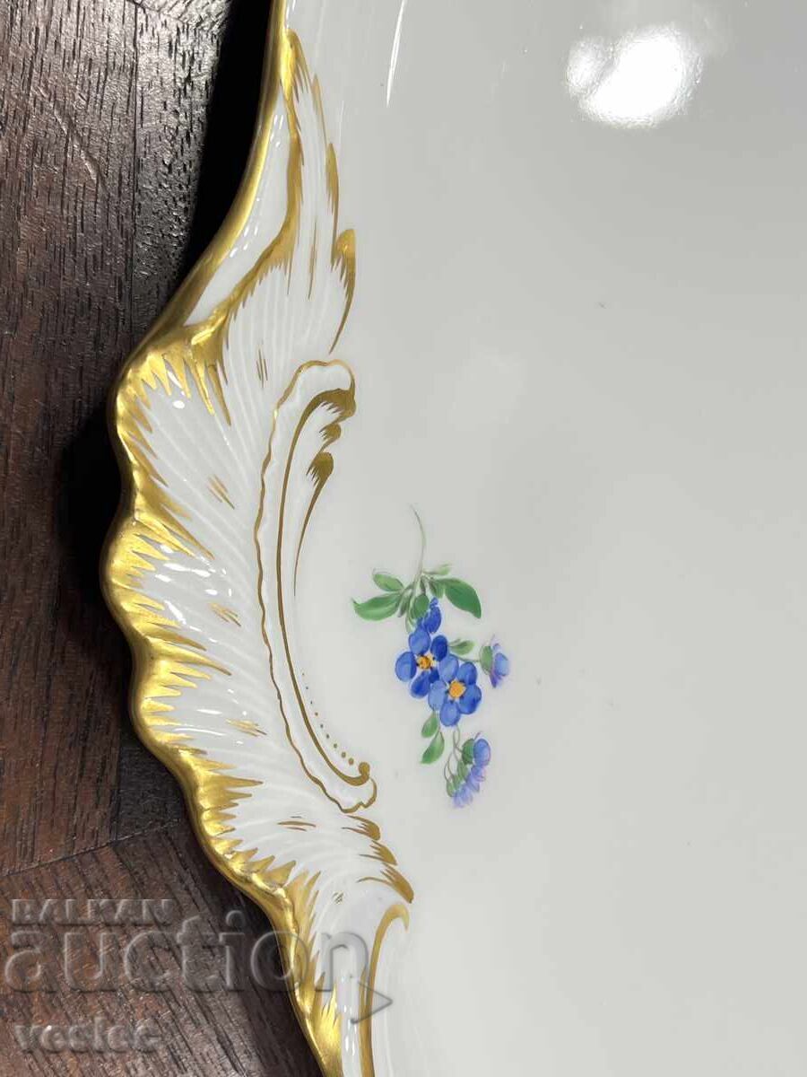 Meissen Порцеланов Поднос Майсен Дрезден Порцелан Плато 46см - 7