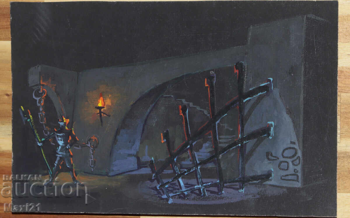 Παράδοση Έργο γκουάς, σκηνογραφία, εσωτερικό