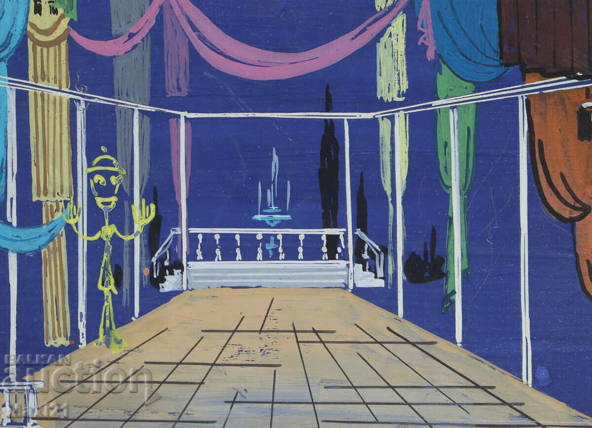 Auction  Miniature Gouache Painting, Interior