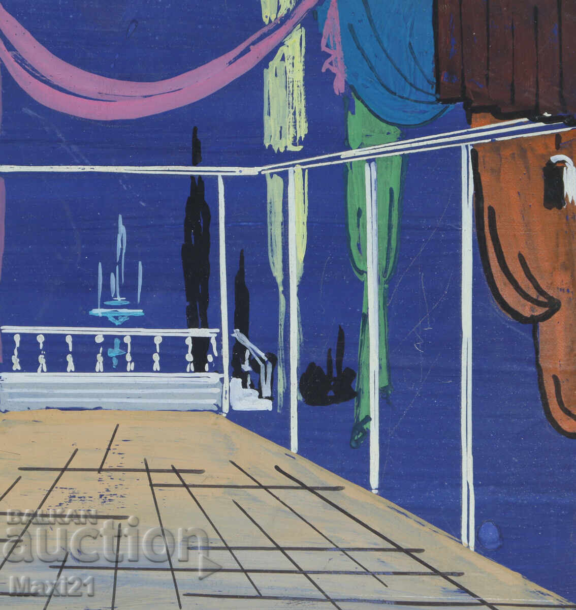 Miniature Gouache Painting, Interior - 5