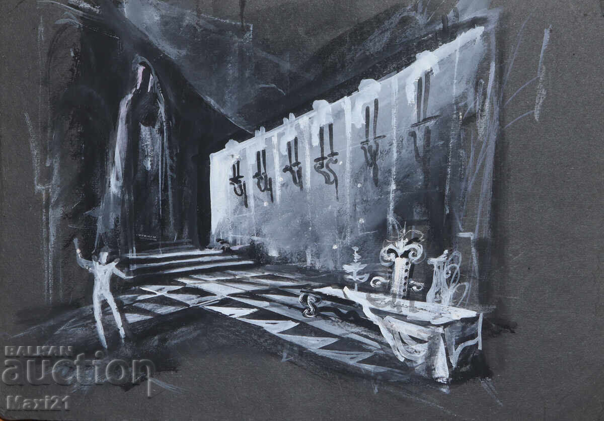 Картина гваш сценография