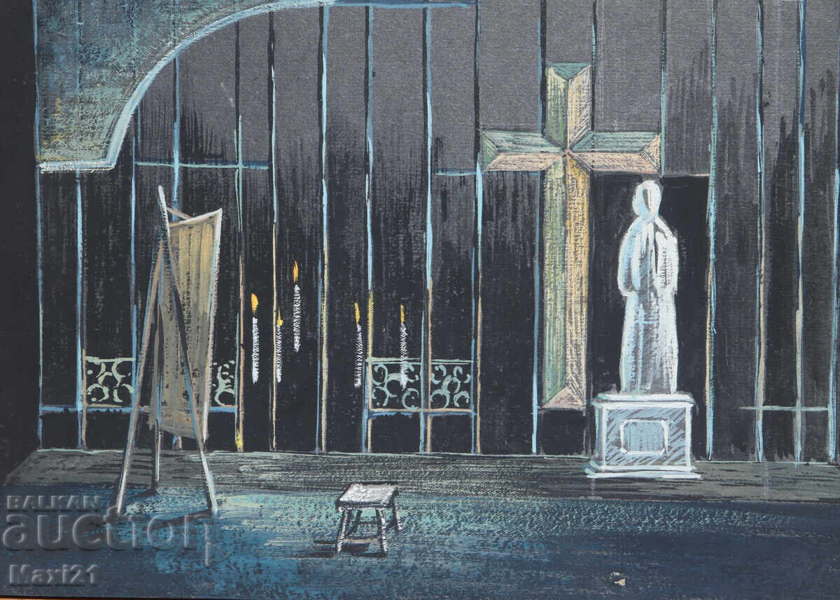 Аукцион Картина гваш сценичен декор