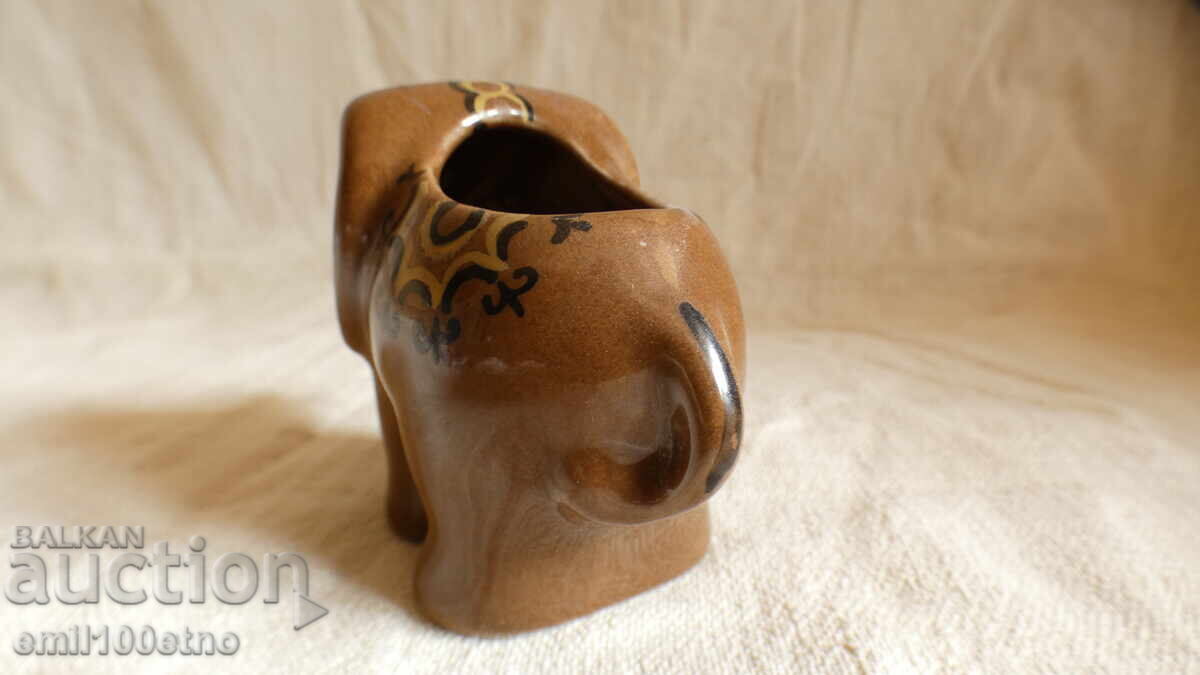 Delivery of Elephant Figure Toothpick Holder Old Bulgarian Porcelain Delivery of Elephant Figure Toothpick Holder Old Bulgarian Porcelain