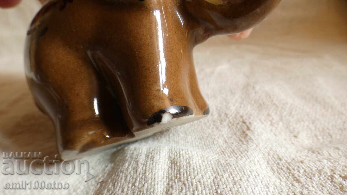Elephant Figure Toothpick Holder Old Bulgarian Porcelain - 6 Elephant Figure Toothpick Holder Old Bulgarian Porcelain - 6