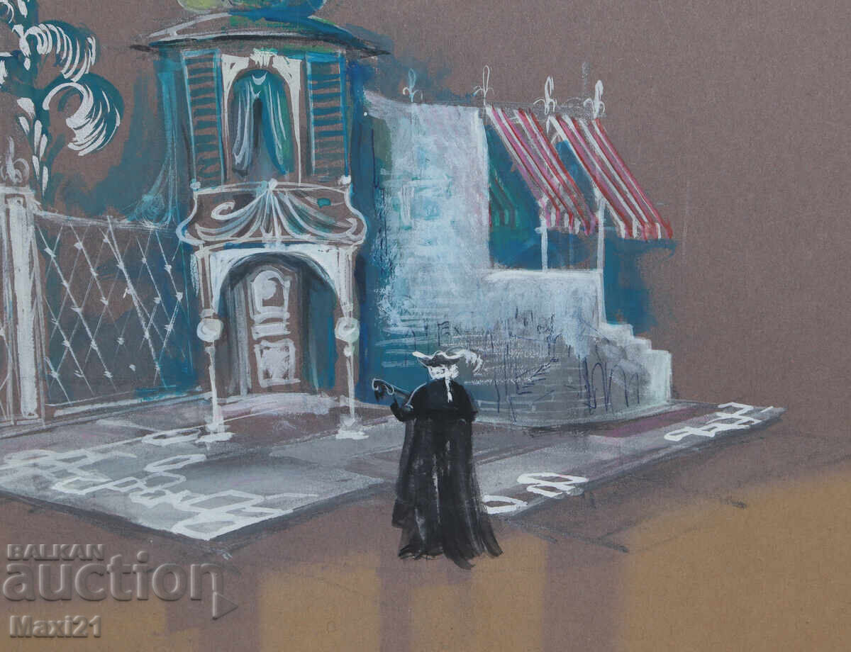 Παράδοση Έργο γκουάς σκηνικού ντεκόρ