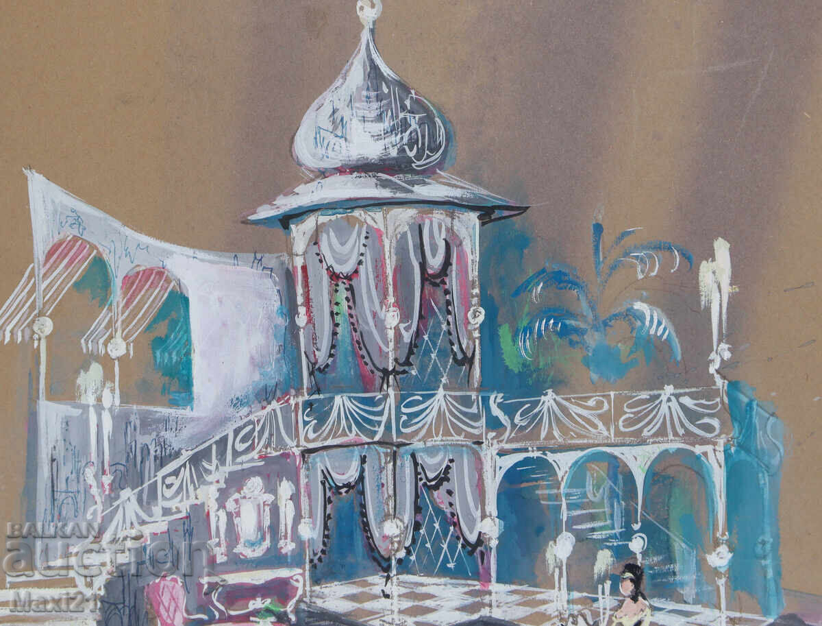 Παράδοση Έργο γκουάς σκηνικού ντεκόρ