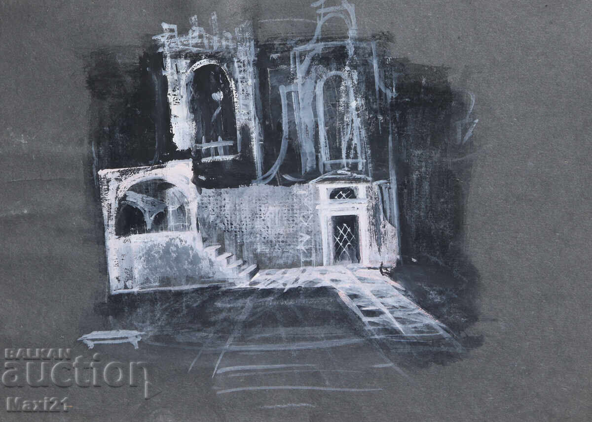 Δημοπρασία Γκουάς ζωγραφική σκηνογραφία διακόσμηση