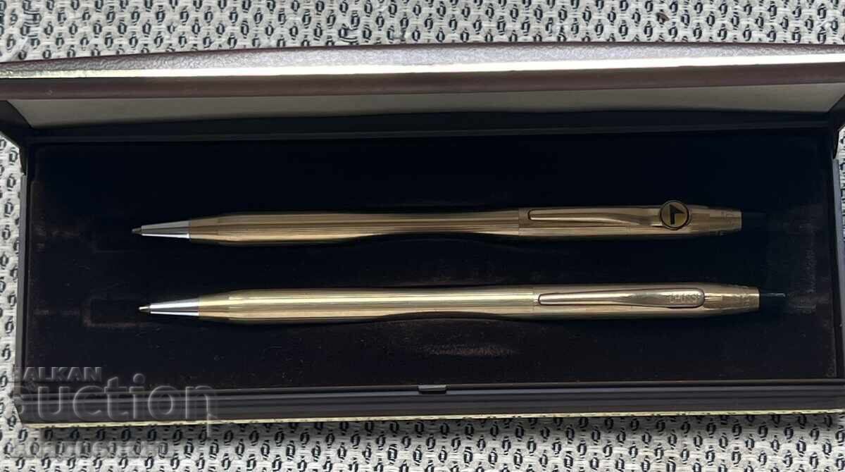 CROSS IRELAND 10 KT ROLLED GOLD Ballpoint Pens