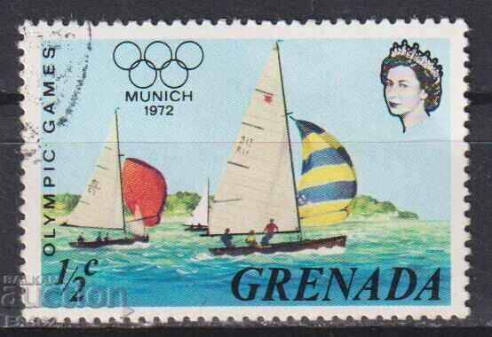 Σφραγισμένη γραμματόσημο Ολυμπιακοί Αγώνες Ρεγκάτα Μονάχου 1972 Γρεναδά Σφραγισμένη γραμματόσημο Ολυμπιακοί Αγώνες Ρεγκάτα Μονάχου 1972 Γρεναδά