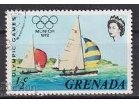 Stamped Stamp Olympic Games Regatta Munich 1972 Grenada