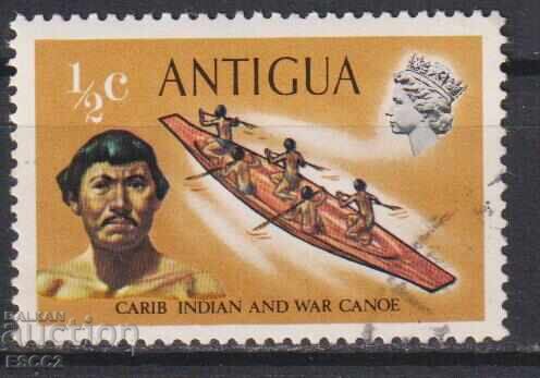 Σφραγισμένο γραμματόσημο Σκάφος Κανό Ινδιάνοι 1970 από Αντίγκουα Σφραγισμένο γραμματόσημο Σκάφος Κανό Ινδιάνοι 1970 από Αντίγκουα