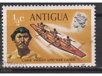 Σφραγισμένο γραμματόσημο Σκάφος Κανό Ινδιάνοι 1970 από Αντίγκουα