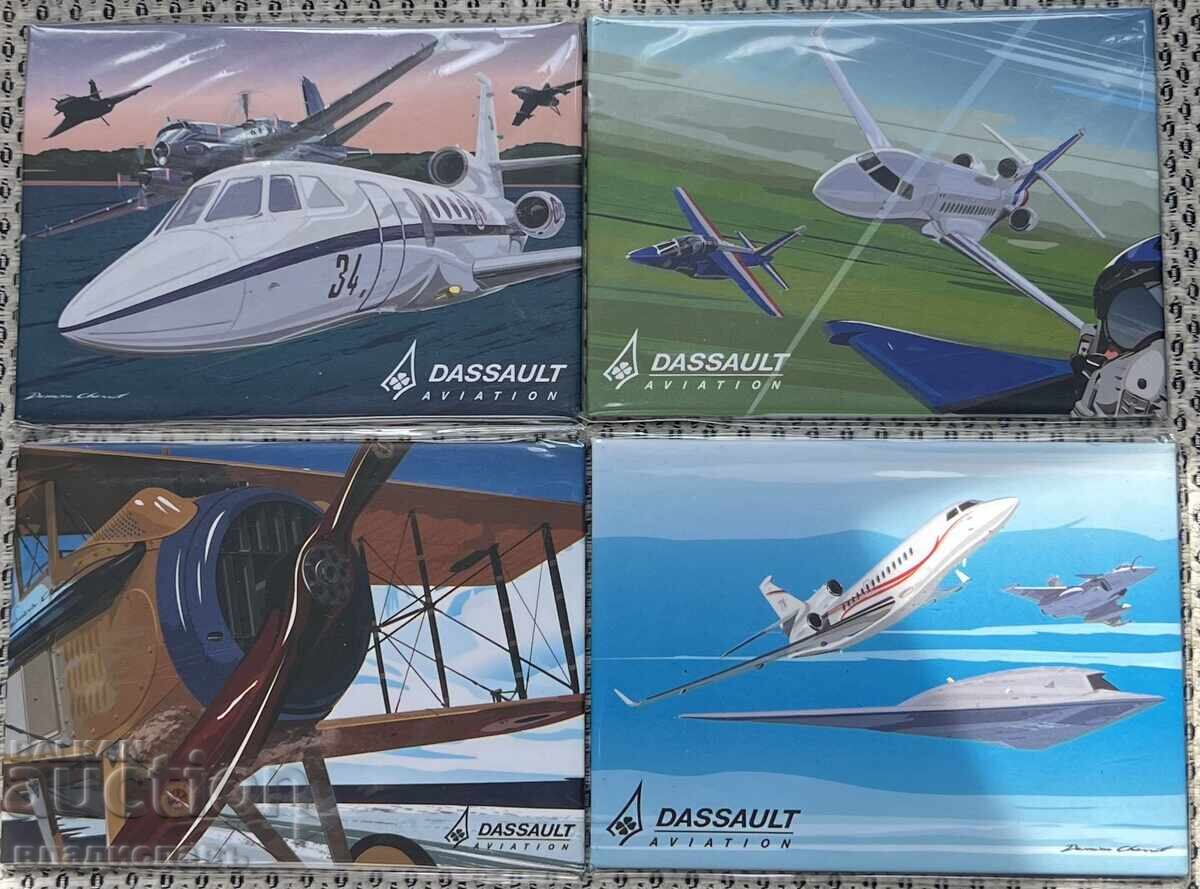 4 τεμάχια καινούργια μαγνήτες DASSAULT Aviation Γαλλία
