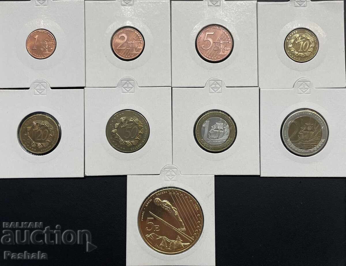 Андора 1,2,5,10,20,50 цент 1,2,5 евро 2003 г. PROBE