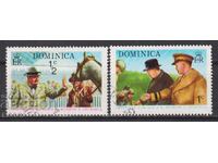Σφραγίδες Winston Churchill 1974 με σφραγίδα από Δομινίκα