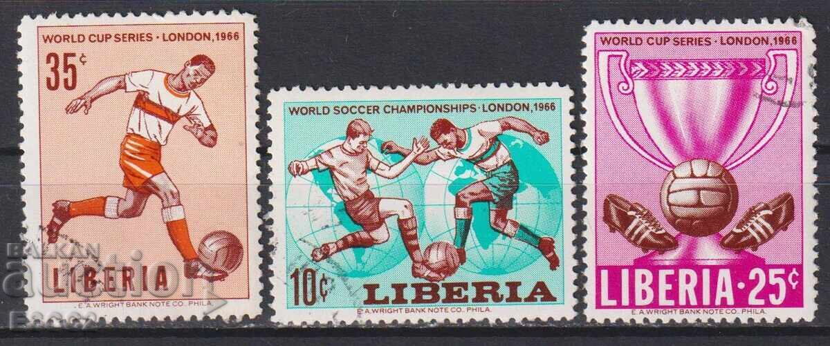 Stamped Sports Stamps for Football London 1966 from Liberia Stamped Sports Stamps for Football London 1966 from Liberia