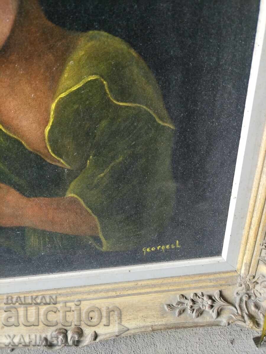 Auction PICTURE DRAWN ON VELOUR Auction PICTURE DRAWN ON VELOUR