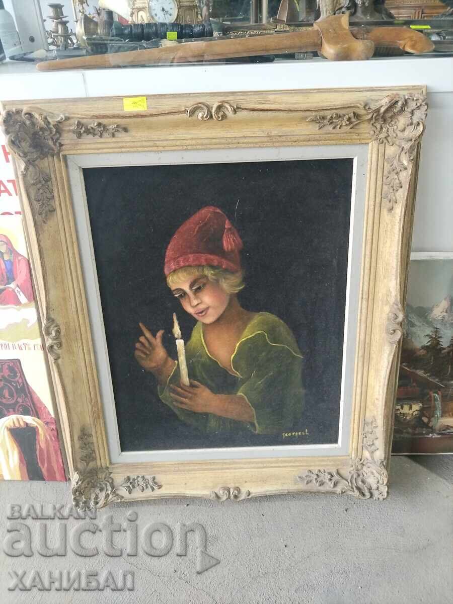 PICTURE DRAWN ON VELOUR PICTURE DRAWN ON VELOUR