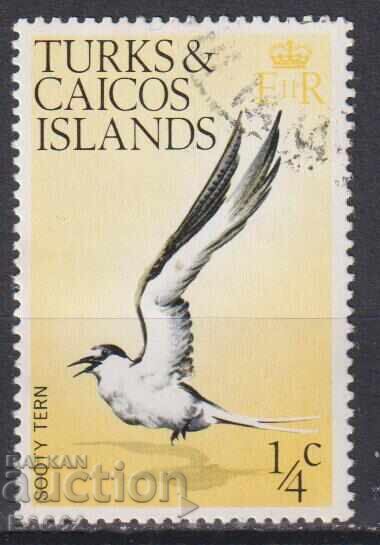 Timbrul poștal timbrat Fauna Păsări 1973 de la Insulele Turks și Caicos Timbrul poștal timbrat Fauna Păsări 1973 de la Insulele Turks și Caicos