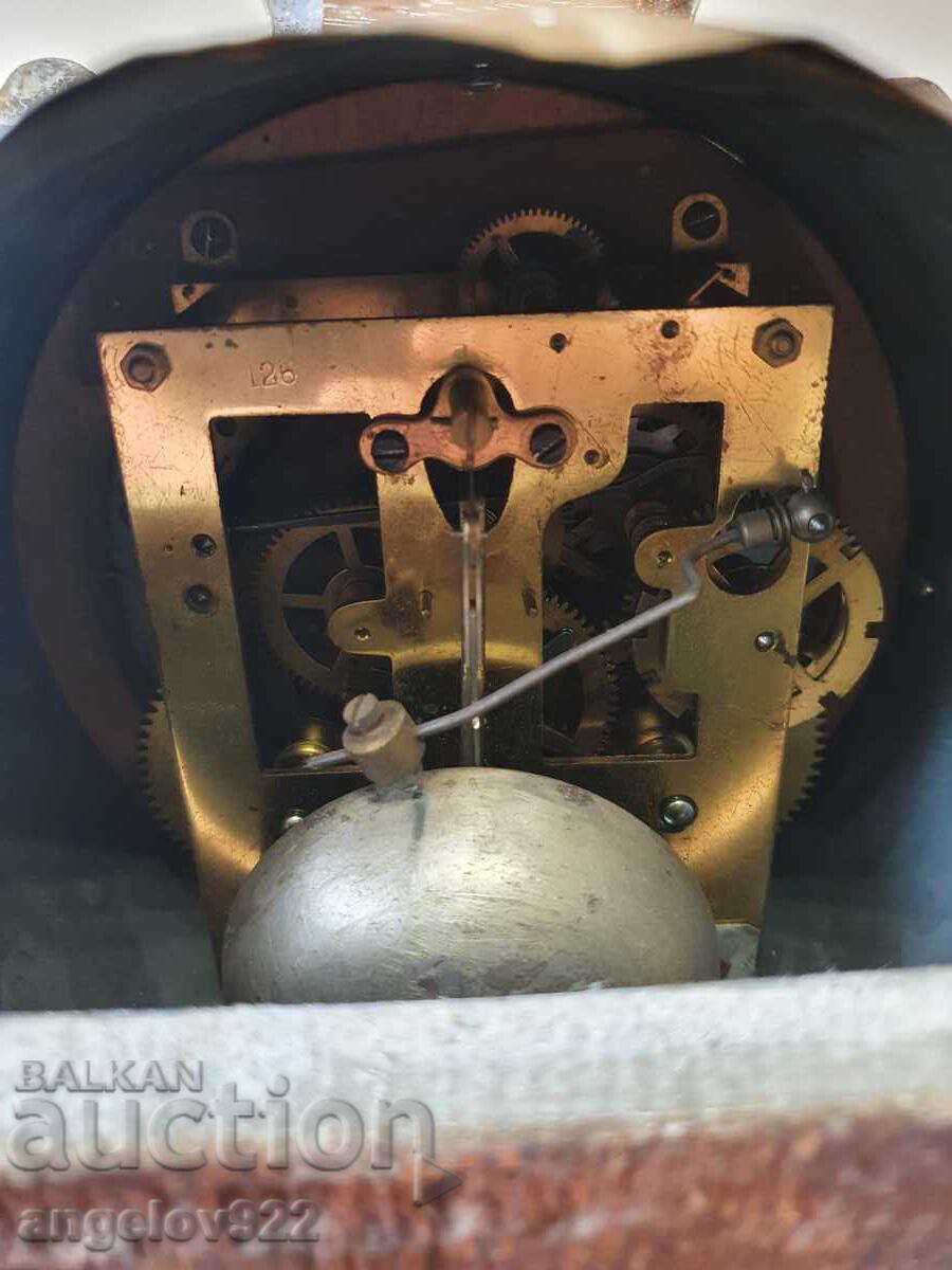 Auction Antique Table Clock with Marble and Bronze, WORKING Auction Antique Table Clock with Marble and Bronze, WORKING