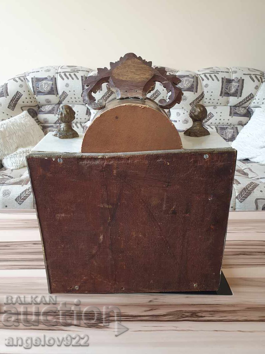 Antique Table Clock with Marble and Bronze, WORKING - 7 Antique Table Clock with Marble and Bronze, WORKING - 7