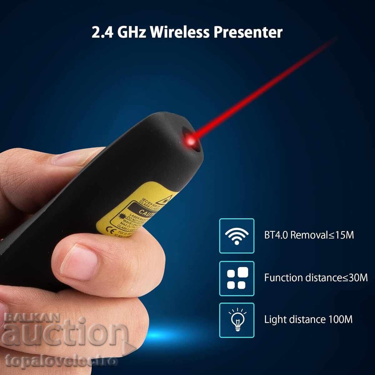 NEW! Wireless Presentation Remote with Red Laser with price 11.00 BGN | € 5.62