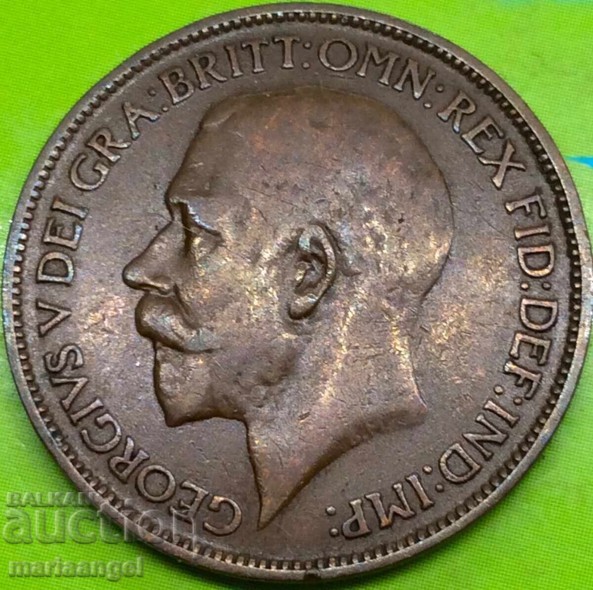 Marea Britanie 1/2 Penny 1922 Bronz Marea Britanie 1/2 Penny 1922 Bronz