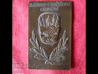 Plachetă rară din bronz. Atanas Ganev