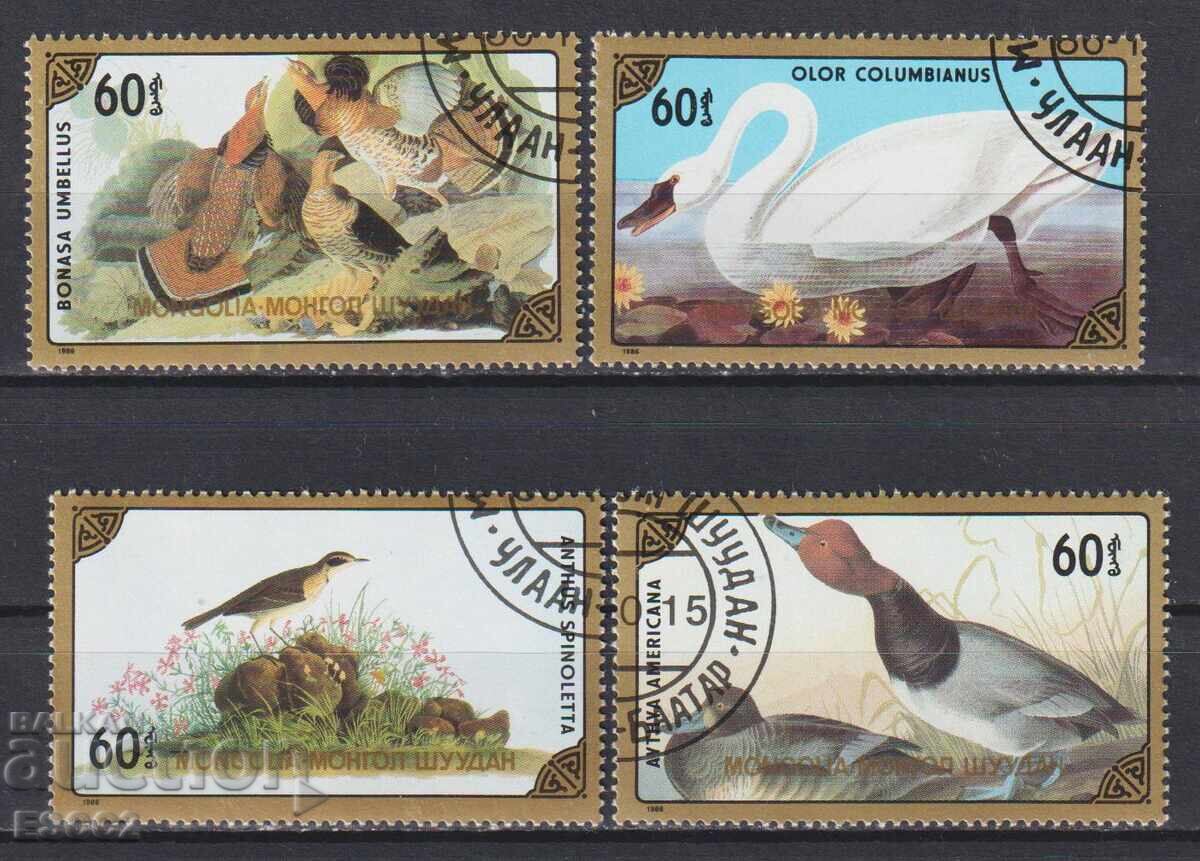 Σφραγισμένες γραμματόσημες Φαύνα Πτηνά 1986 από τη Μογγολία