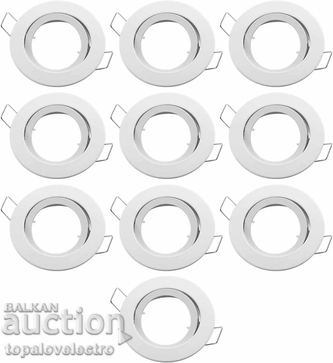 НОВ! Комплект от 10 бели алуминиеви рамки за вграждане – вър