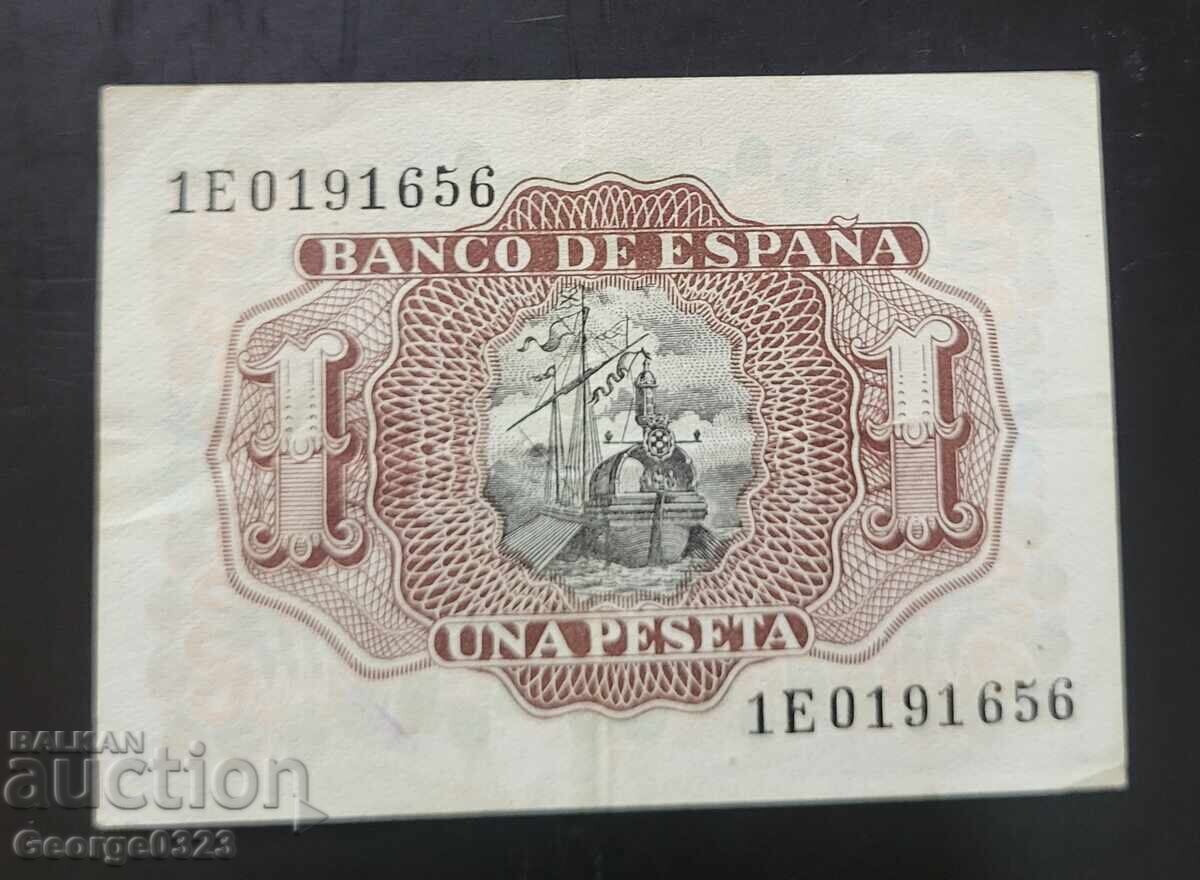 Spain 1953 1 peseta with price 3.99 BGN | € 2.04