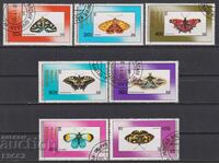 Timbre ștampilate Fauna Fluturi 1990 din Mongolia