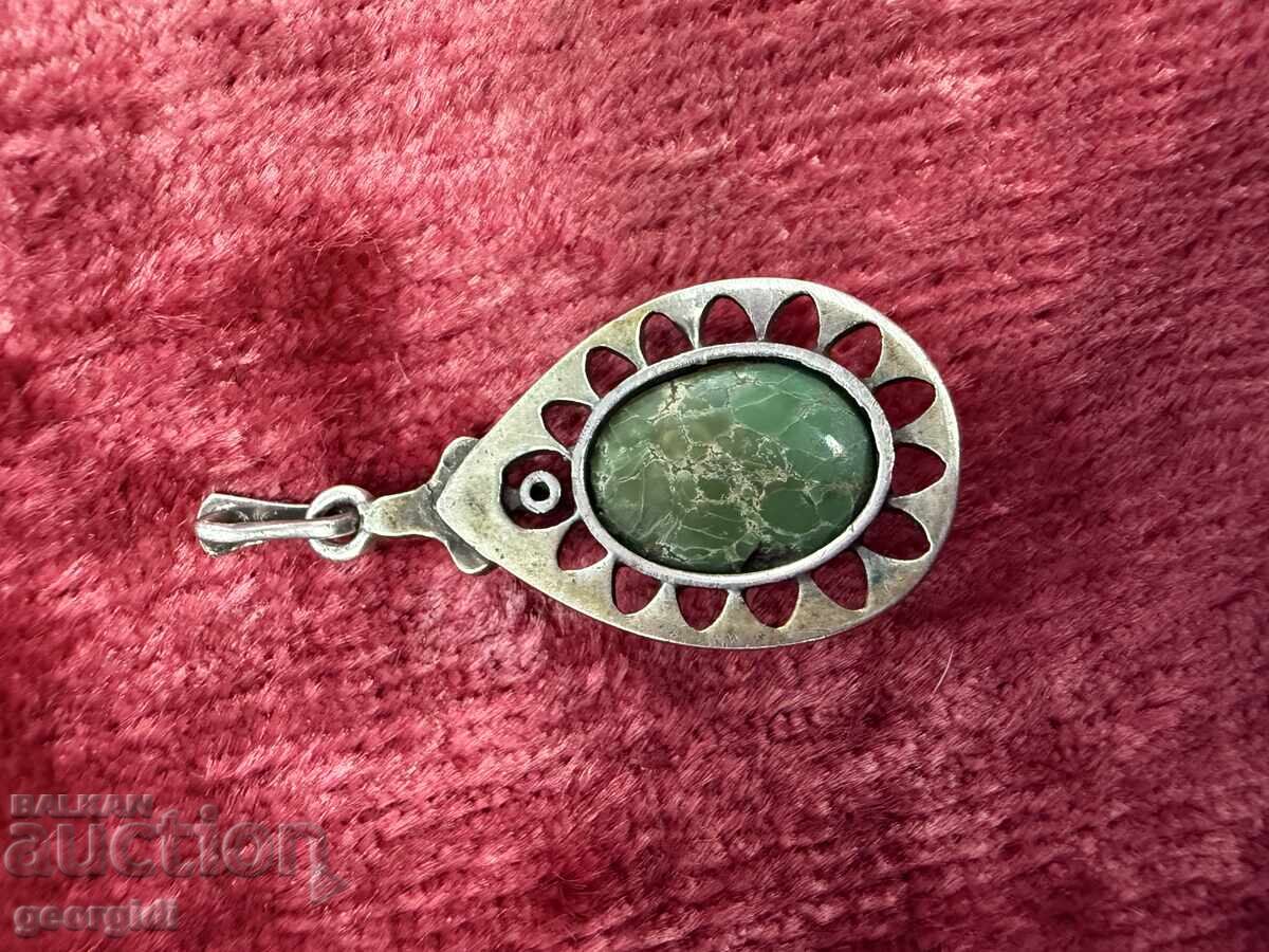 Ασημένιο μενταγιόν / κολιέ με Βαρικίτη και μαρμαρυγίες. Νο. 7473 - 6