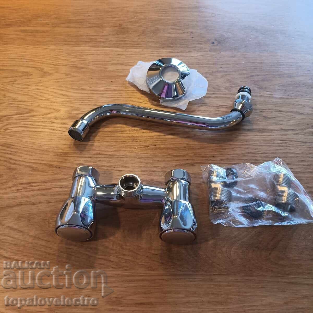 NEW! Wall-mounted mixer tap for sink with spout 11 cm, mixer with price 24.00 BGN | € 12.27