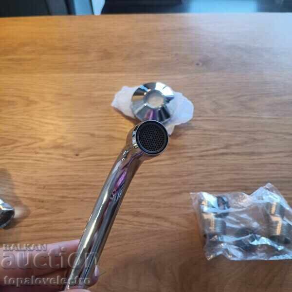 NEW! Wall-mounted mixer tap for sink with spout 11 cm, mixer - 5