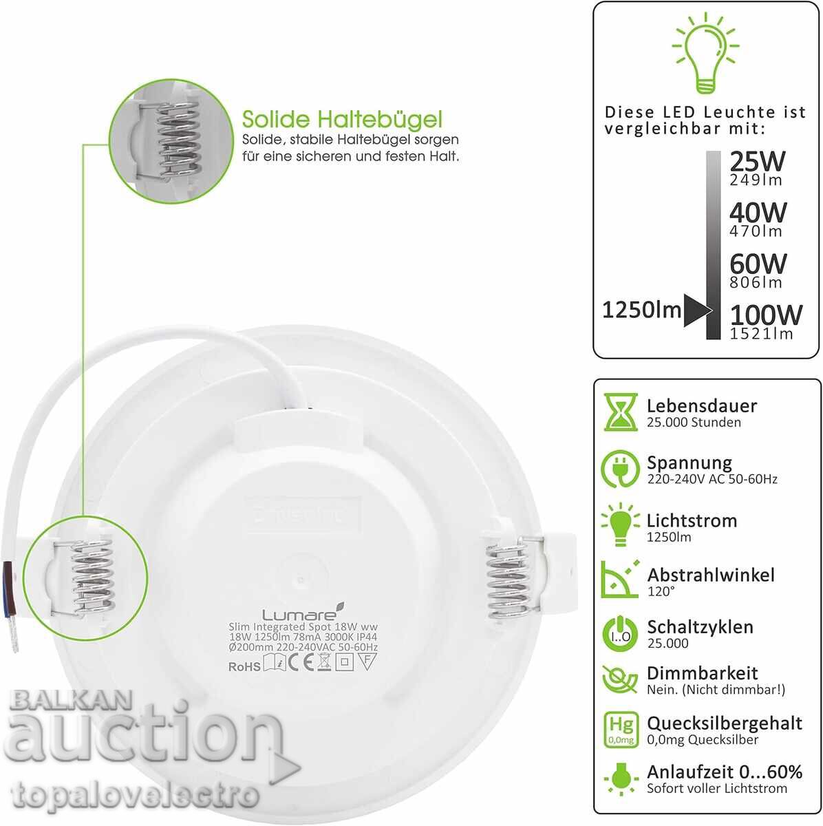 НОВО! LED осветление за вграждане 18W, IP44, ултратънък диза - 6