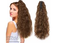 NOU! Extensii de păr sintetice, șaten deschis 60 cm