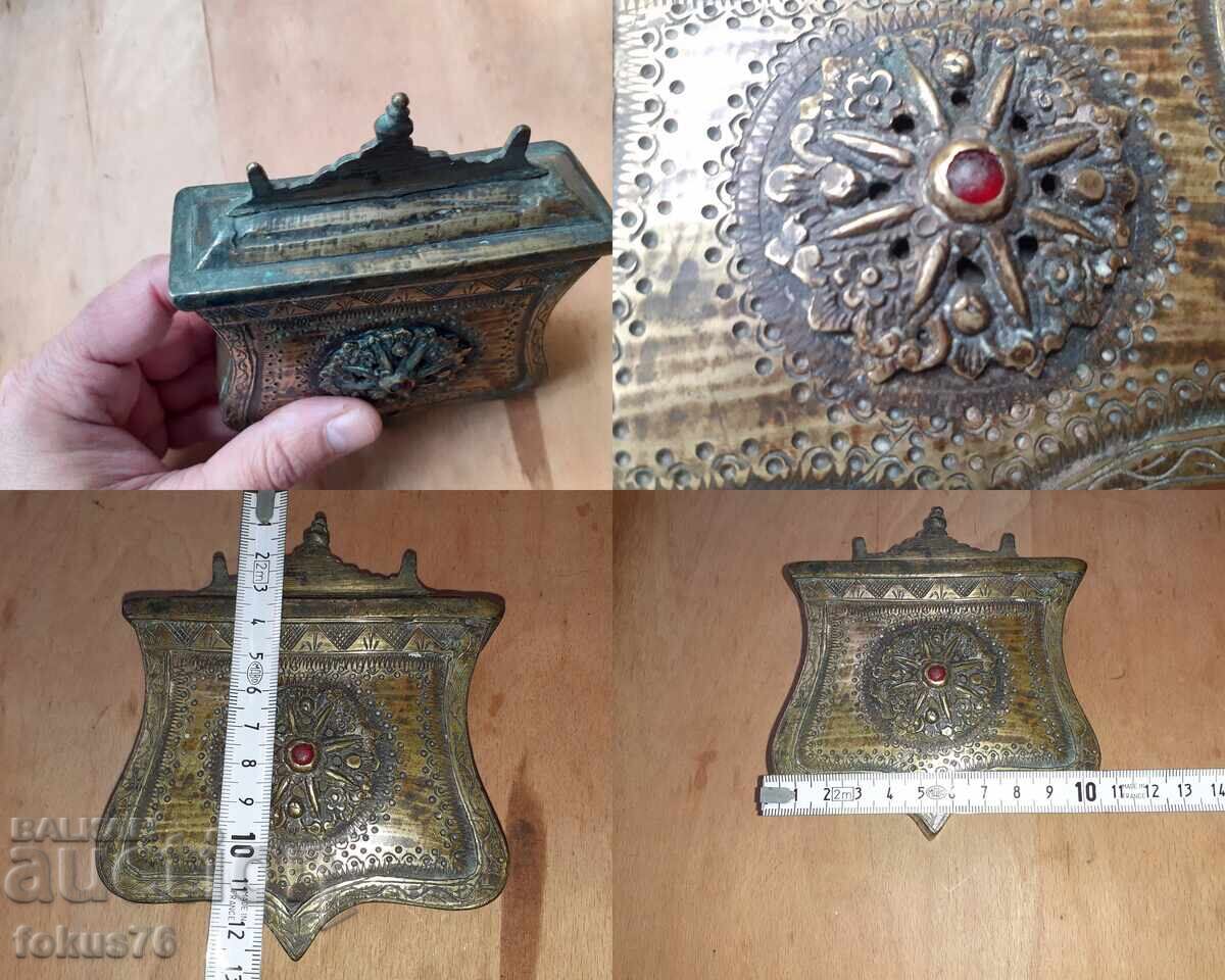 Veche pungă renascentistă de cartușe, pușcărie, bronz - 7 Veche pungă renascentistă de cartușe, pușcărie, bronz - 7