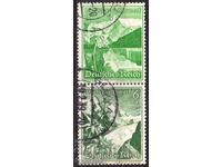 Germania Reich - 1938 - Flori de munte - 2 timbre din carnet - ZD, ștampilă