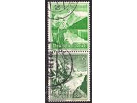 ГерманияРайх-1938-Планински цветя-2-ка от карнетка-ZD,клеймо