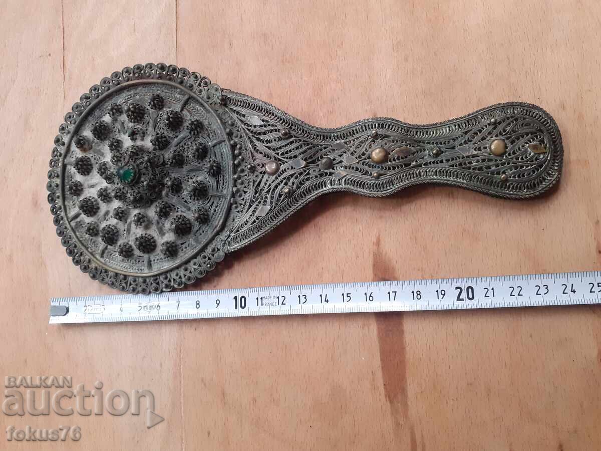 Unique - old Revival period mirror, filigree granulation - 5