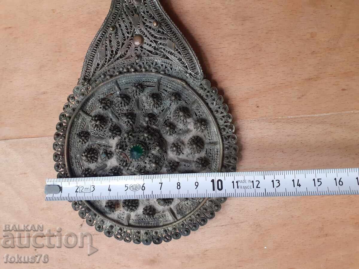 Unique - old Revival period mirror, filigree granulation - 6