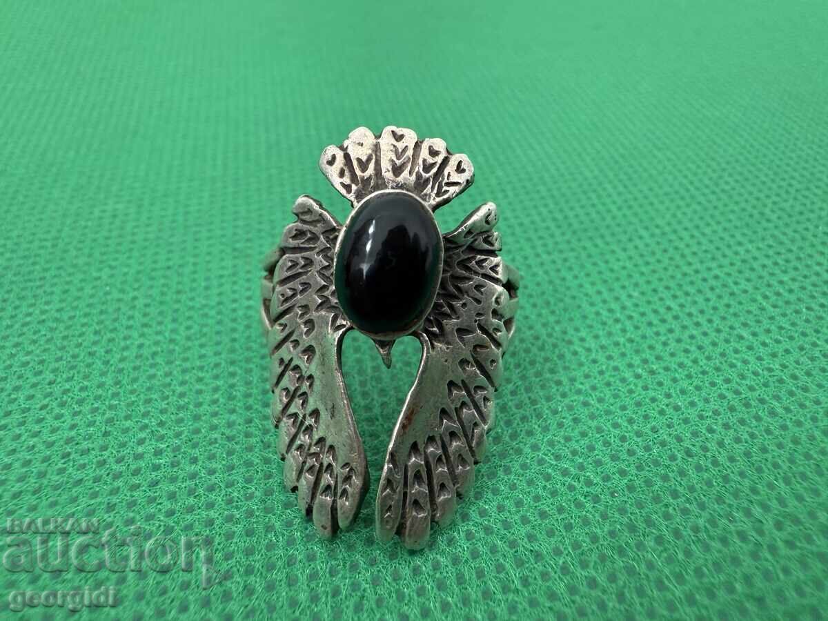 Silver ring with a stone. №7474 - 5 Silver ring with a stone. №7474 - 5