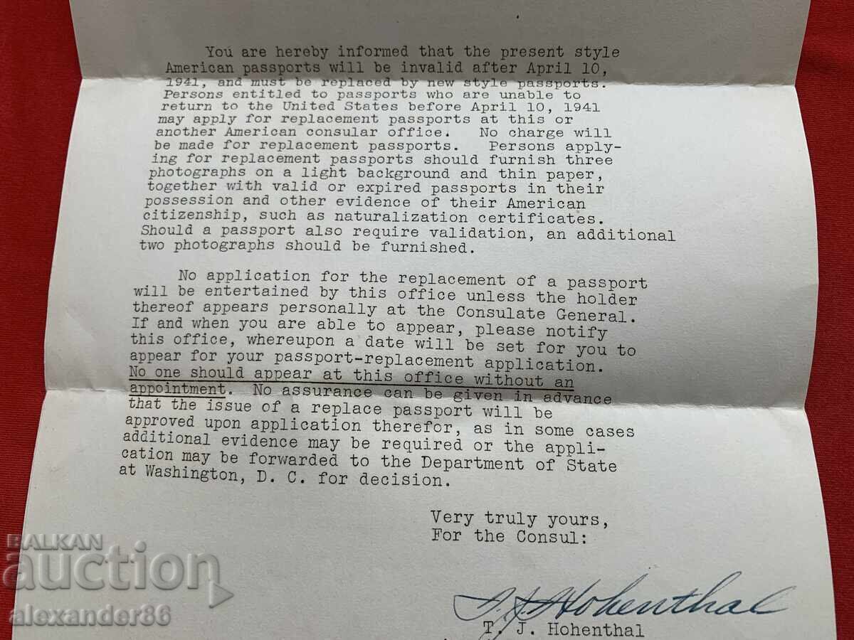 Auction  American Consulate General Vienna Germany 1941