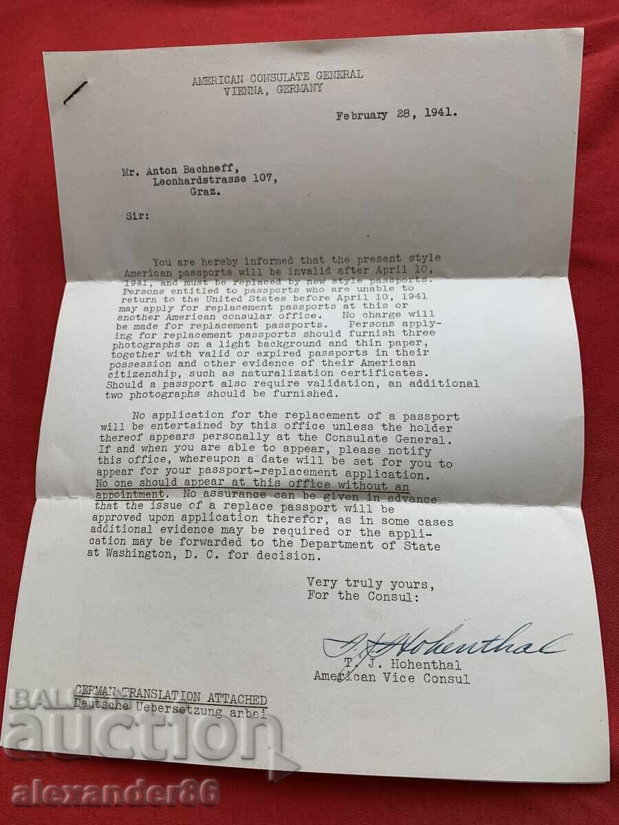American Consulate General Vienna Germany 1941