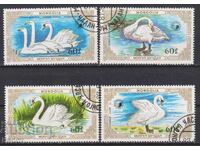 Mărci timbrate Fauna Păsări Lebede 1987 din Mongolia